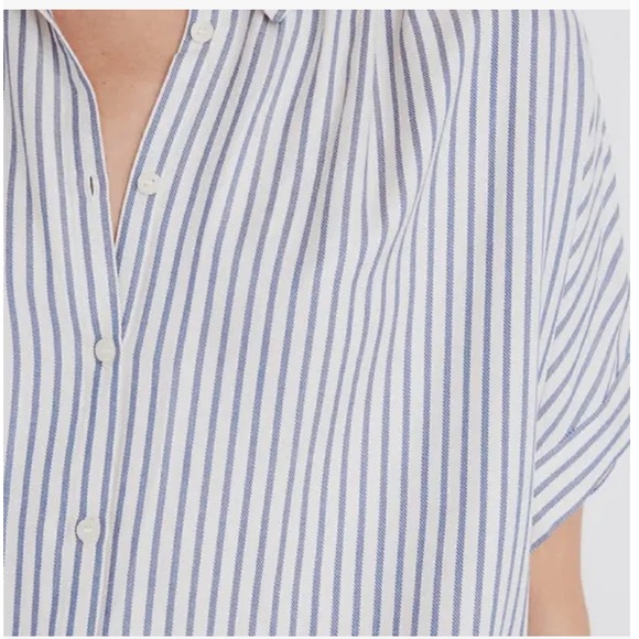 Madewell Central Dalton Blue Stripe Button Up Shirt - Picture 5 of 11